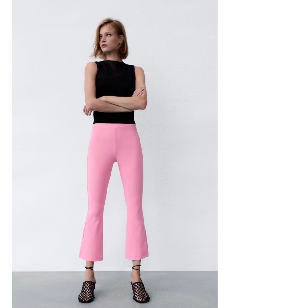 Zara MINI FLARED RIBBED LEGGINGS